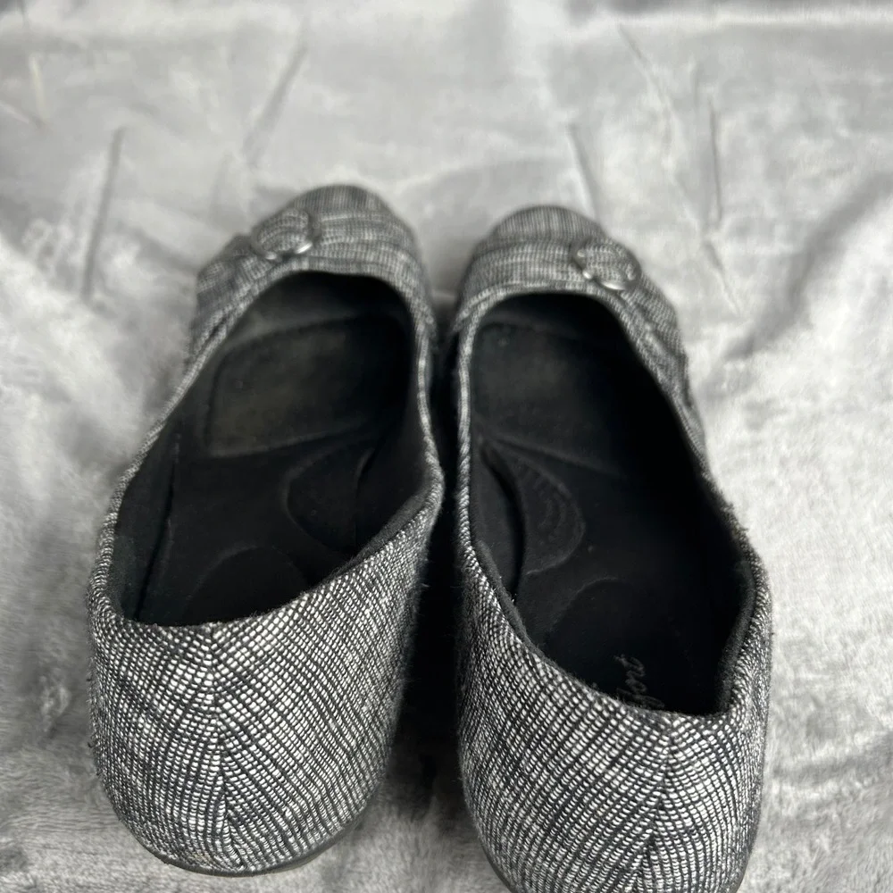 Dexflex Comfort Womens Black White Textured Buckle Wedge Pumps Size 12